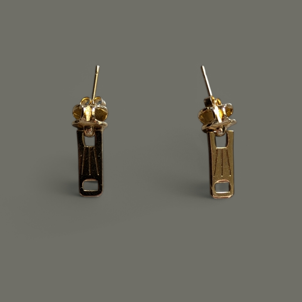 Gold Zipper Earrings